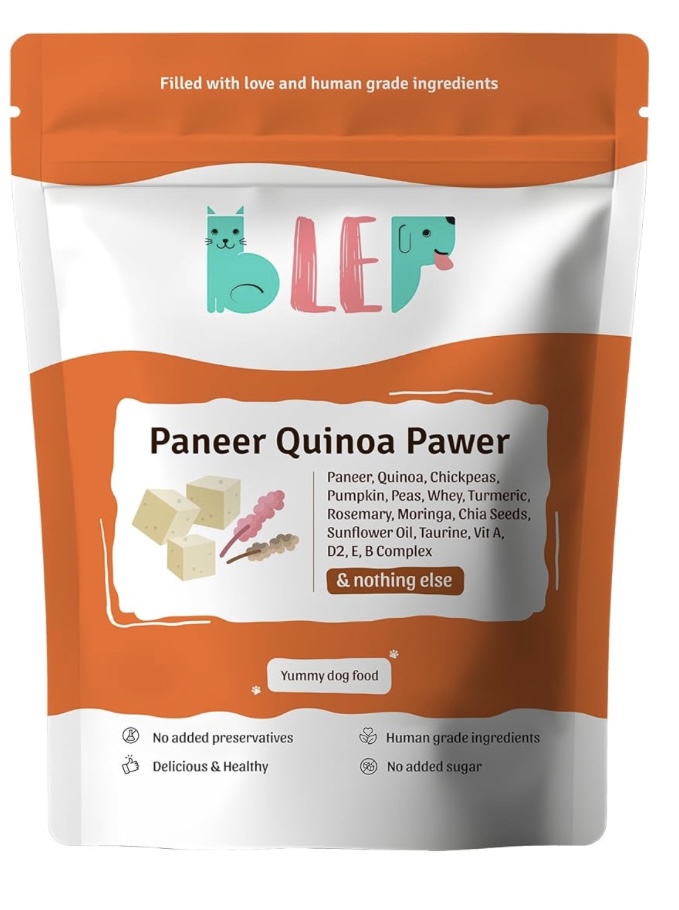 BLEP Fresh Dog Food Human Grade, Grain Free Paneer, Quinoa & Mixed Veggies