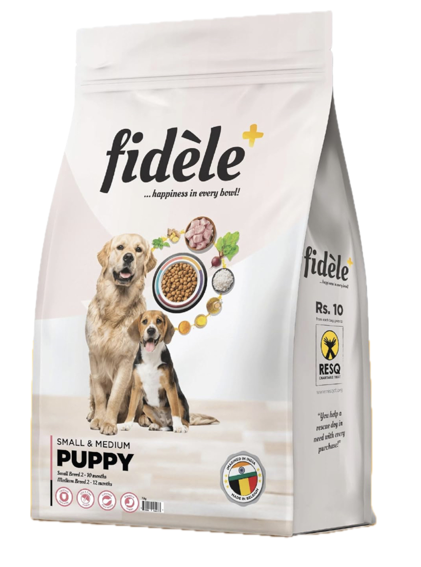 Fidele+ Dry Dog Food 1 Kg Small & Medium Breed Puppies Complete & Balanced Diet